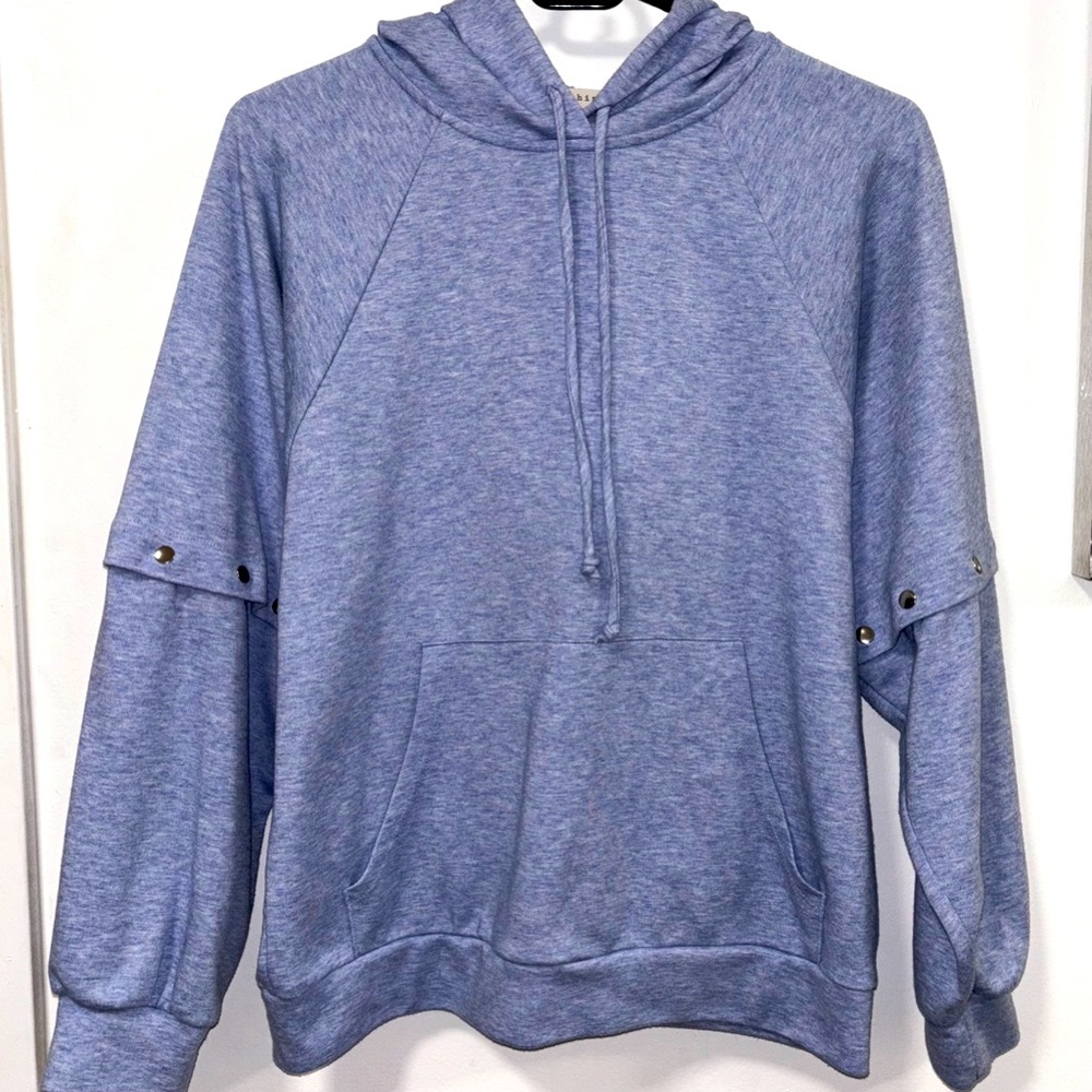 One clothing blue grey pullover hoodie